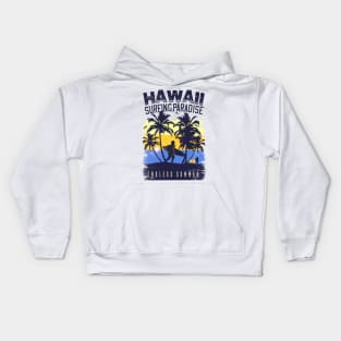 Hawaii surfing paradise endless summer ,Surfing Hawaii  Vacation Palm Trees Tropical Kids Hoodie